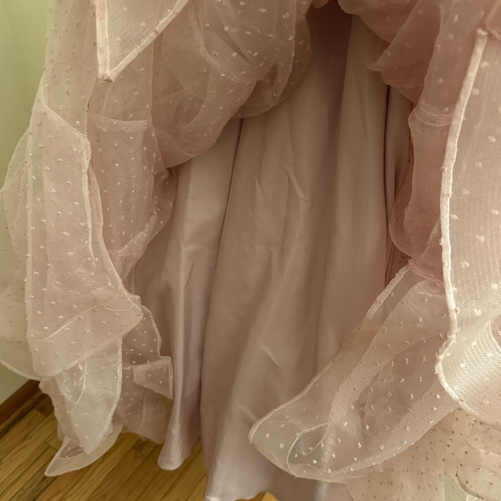 SHERRI HILL Swiss Dot Ruffle Tulle Gown - Picture 9 of 11